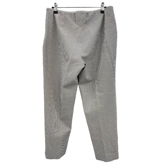 NWT Piazza Sempione Audrey Crop Pants Seersucker Gray Stripe Cigarette Pant 14 - Picture 3 of 11